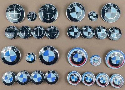 7pcs BMW Original Competiton Black White M Sport Front Rear Emblem Wheel Cap