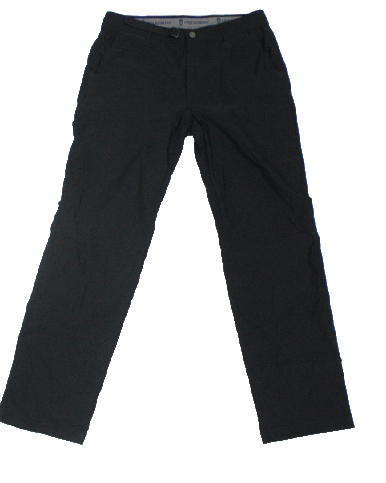 Free Country Men's Nylon Stretch Belted Casual Trek Pant Black 32x32
