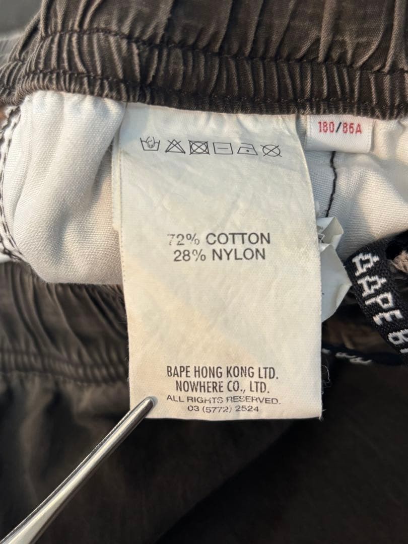 Aape A BATHING APE Cotton Nylon Wide Cargo Pants Faded Black L Waist 80cm thumbnail 12