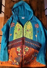 Greater Good Network  Print  Zip Up Hoodie Size L/XL.  100% Cotton