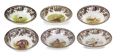Spode woodland set of SIX  Ascot  bowls- 6 designs  style---3687---