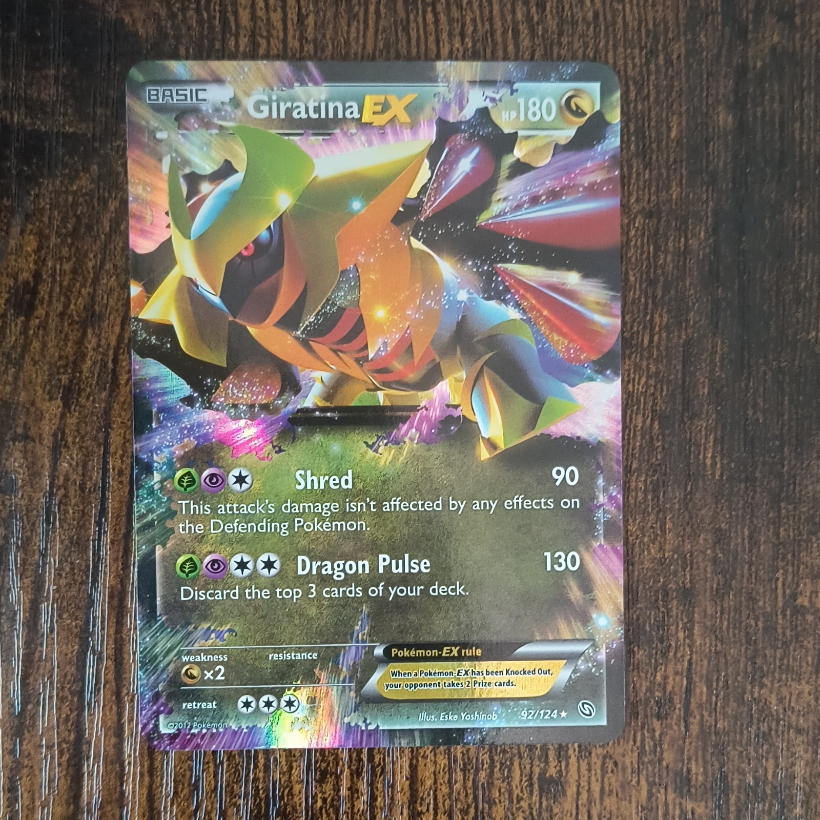 Pokémon TCG Giratina EX Full Art Ultra Rare Holo Dragons Exalted 92/124 180 HP