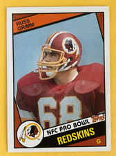 Russ Grimm 1984 Topps Rookie Football Card #381 - Washington Guard HOF. rookie card picture