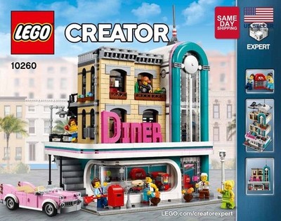 LEGO Creator Expert 10260 Downtown Diner 2480pc Modular Building Sealed Retired