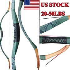 Traditional Recurve Bow 20-50lbs Handmade Longbow Archery Hunting Shoot Target