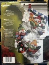 Bucilla Snow Fun Felt Christmas Stocking Kit 18" Snowman Penguin 86108