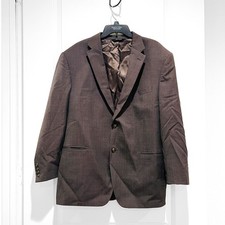 Jos A Bank Executive Suit Jacket 46R Brown 100 Wool 2 Button Blazer Sport Coat