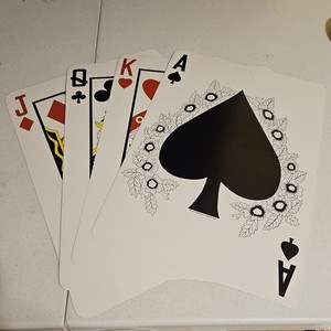 Vintage 1979 Beistle Jumbo Playing Cards Wall Decor Set 4 Casino Made USA 18x12