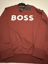 Hugo Boss Boss Soleri Crewneck Sweatshirt Maroon Sz XXL Cotton NWT Men’s