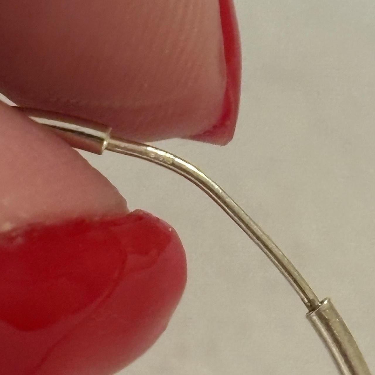 925 Sterling Silver Dainty Thin Basic Medium Size… - image 3