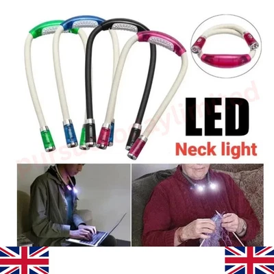 BRANDED Hands-free Knitting Huglight Over Neck Flexible Reading Light Book LED Lamp