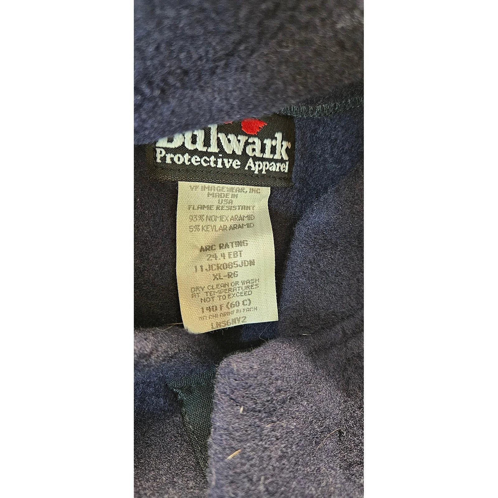 Bulwark FR Flame Resistant Nomex Fleece Vest Navy Blue Mens XL-RG 11JCR085JDN image 2