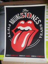 Lithograph Rolling Stones 50 Years Shepard Fairy Signed Numbered Genuine