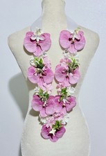Floral Artificial Flowers Graduation Lei Orchid Pink