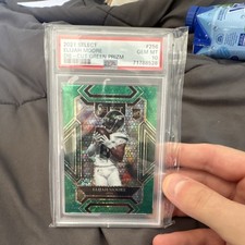 Panini 2021 Select Elijah Moore #256 Die-Cut Green Select Rookie 1/5 PSA 10 Jets