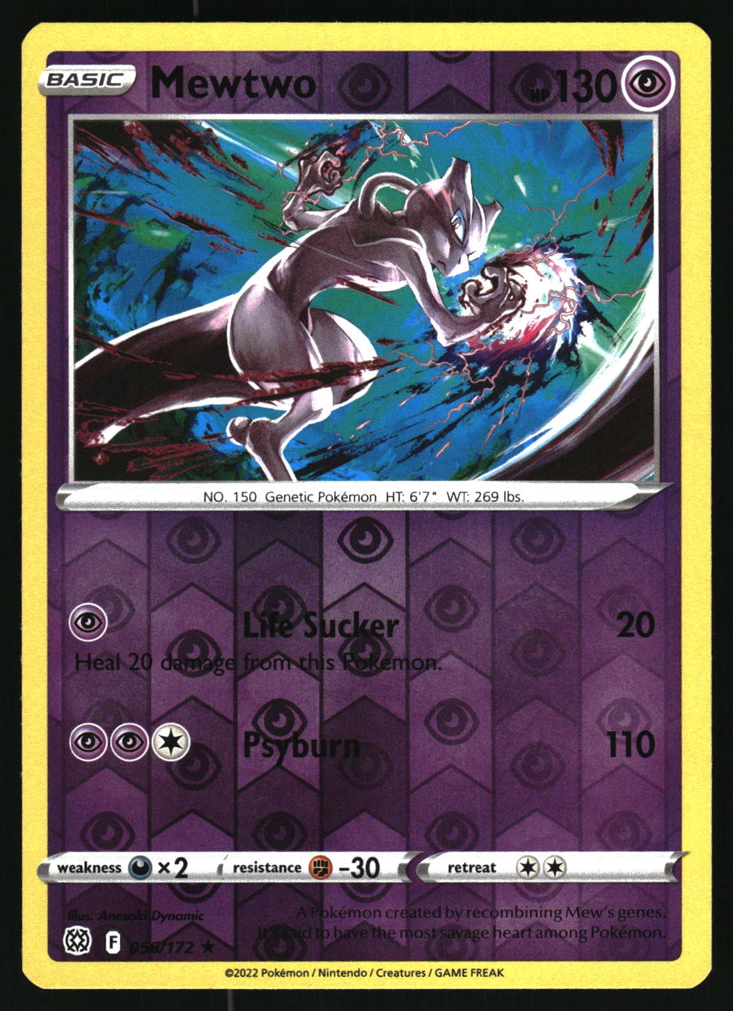 Pokemon Reverse Holo Mewtwo Miscellaneous Cards & Products 056/172 NM