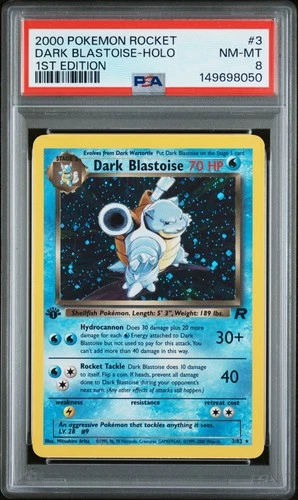 2000 POKEMON ROCKET 1ST EDITION #3 DARK BLASTOISE-HOLO PSA 8
