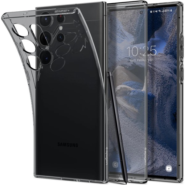 HandyhüLle FüR Galaxy S23 Ultra Spigen Case Cover Futeral Tasche Rauchfarben-image