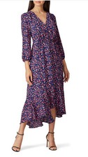 J Crew 10 Floral Ramea Floral Midi Length Dress Ruffle Hem