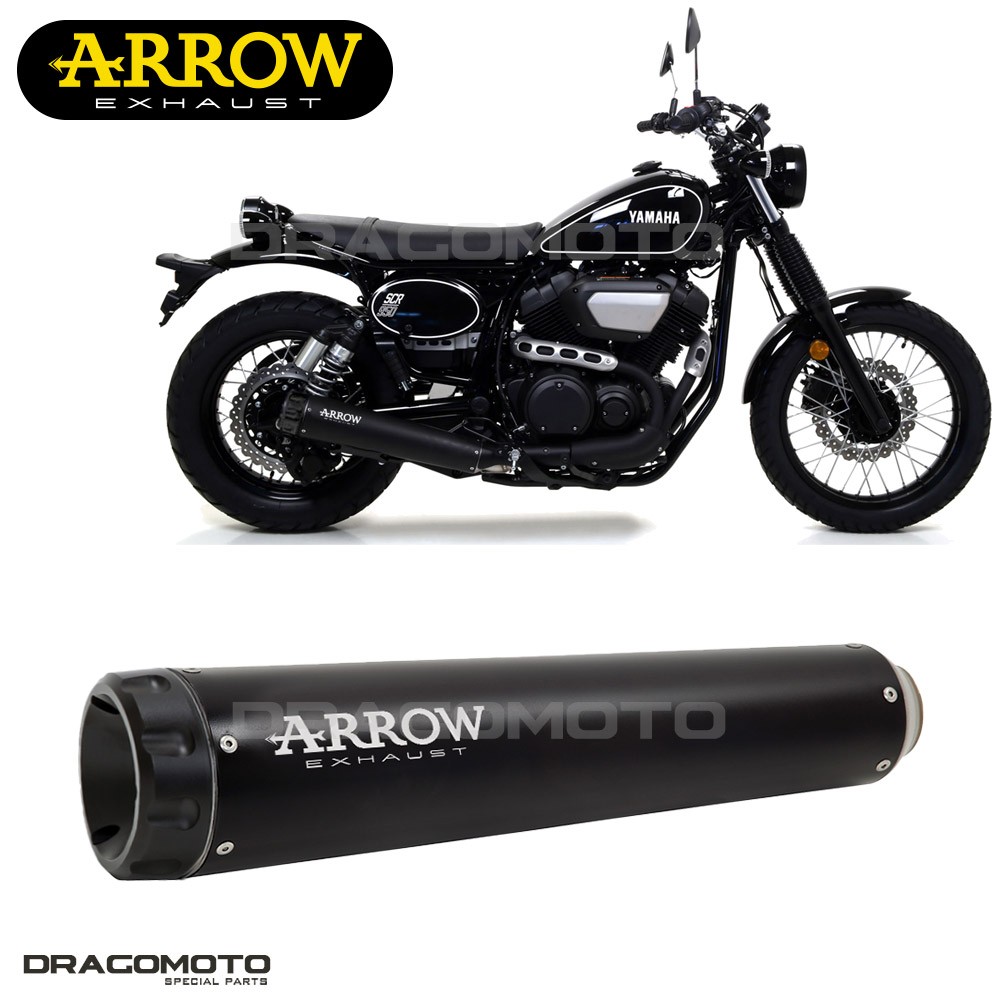 Pot Arrow Rebel noir Yamaha SCR 950 au look custom sombre
