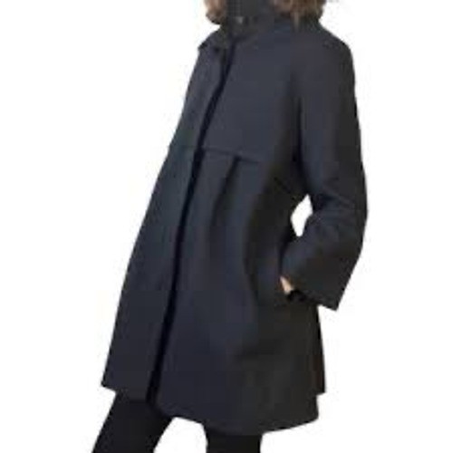 Theory Black Loris Craze Funnel Neck Coat 3/4 Sleeve Size L