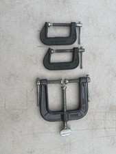 Lot Of 2 Vintage Craftsman C-Clamps CZ Malleable 2” & An Edge Clamp