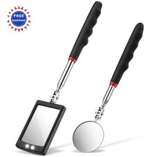 Lighted Telescoping Inspection Mirrors 2 Pack Flexible Retractable LED Frienda