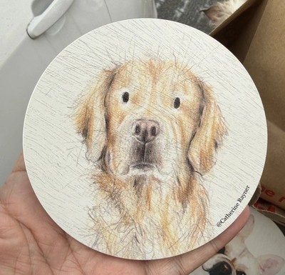 Sand & Paws Hand painted Candle Cover Lab Golden Labrador Lab Retriever Dog