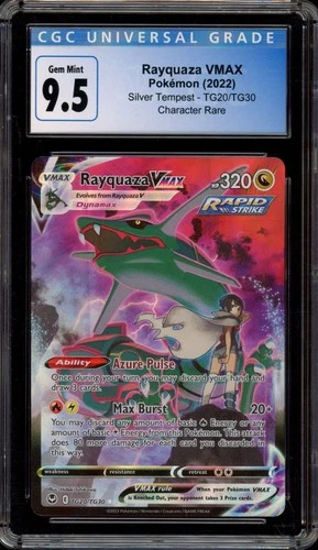 Pokemon Rayquaza VMAX Silver Tempest Trainer Gallery Full Art #TG20 CGC 9.5
