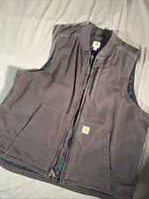 Carhartt Duck Vest Men's 2XL TALL 3M Thinsulate Quilted Liner VTG Y2K drk Brown