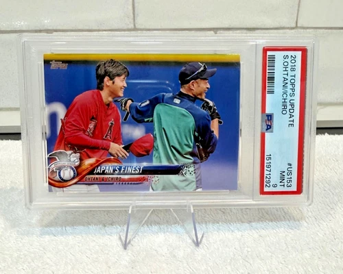 🔥 2018 Topps Update Series - SHOHEI OHTANI, ICHIRO SUZUKI #US153  (RC) PSA 9 🔥