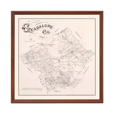 Old Map of Guadalupe County, TX 1880 - Vintage Texas Art