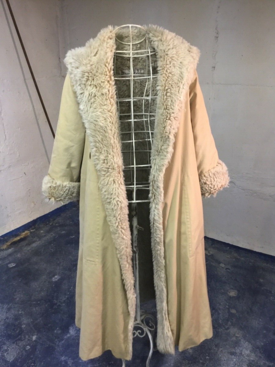 Vintage Bonnie Cashin Raincoat Lined in Faux Fur w/Hood Saks Fifth Ave S