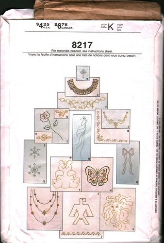 8217 CUT Simplicity Sewing Pattern Decorate with Studs Flowers Bow Snowflakes - Picture 2 of 2