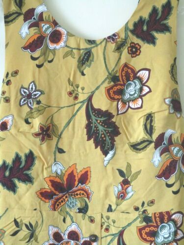 WAREHOUSE DRESS MIDI MUSTARD YELLOW PAISLEY FLORAL TIE BACK RETRO Sz 16 NEW - Picture 3 of 9