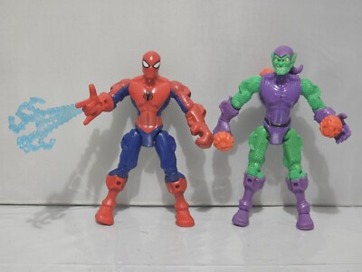 Spider-Man Marvel Super Hero Mashers & Green Goblin  Masher Lot Of 2 Hasbro.  Mf