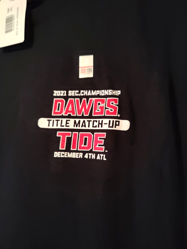 NWT 2021 SEC Championship Shirt Black UGA vs Bama Helmet Match up size 2xl - Picture 3 of 5