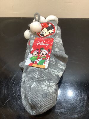 Disney Minnie Mouse Fluffy Bed Socks Winter Christmas Childrens 3-7 Yrs NEW  UK