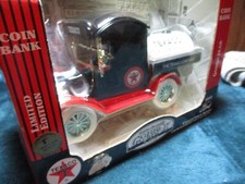 Gearbox Nastalgic Texaco 1912 Ford Oil Tanker Coin Bank 1/24 Scale Diecast NIB
