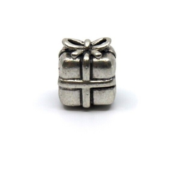 Sterling Silver Pandora Gift Box Charm for Bracelet or Necklace