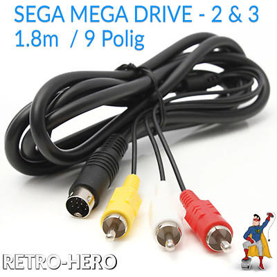 AV Chinch Kabel für Sega Mega Drive 2 / II / MD2 TV Stecker Neuware