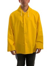 XL Tingley Industrial Work Rain Jacket with Attached Hood Yellow Durable HR