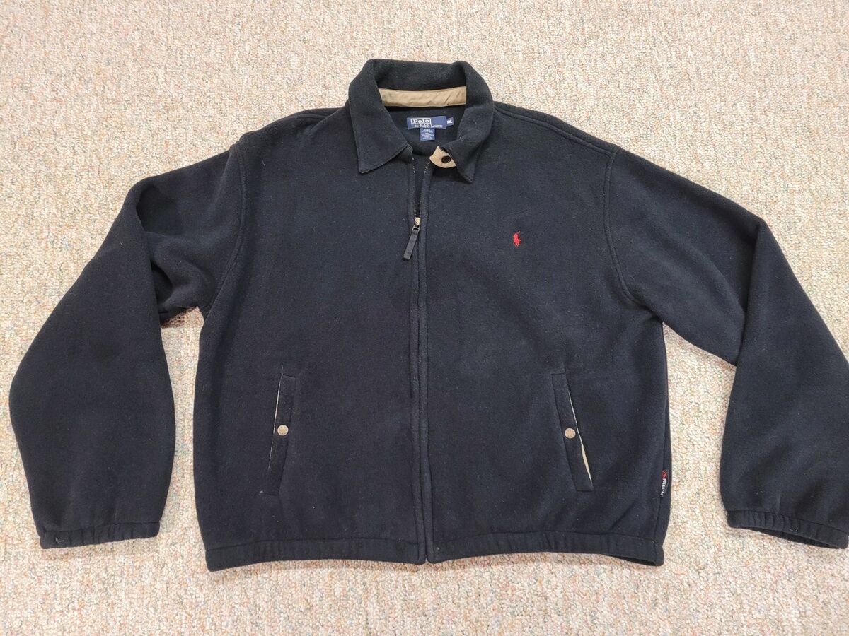Vintage Polo Ralph Lauren Jacket Mens 2XL Black Full Zip Vintage Polo Ralph Lauren Jacket Mens 2XL Black Full Zip
