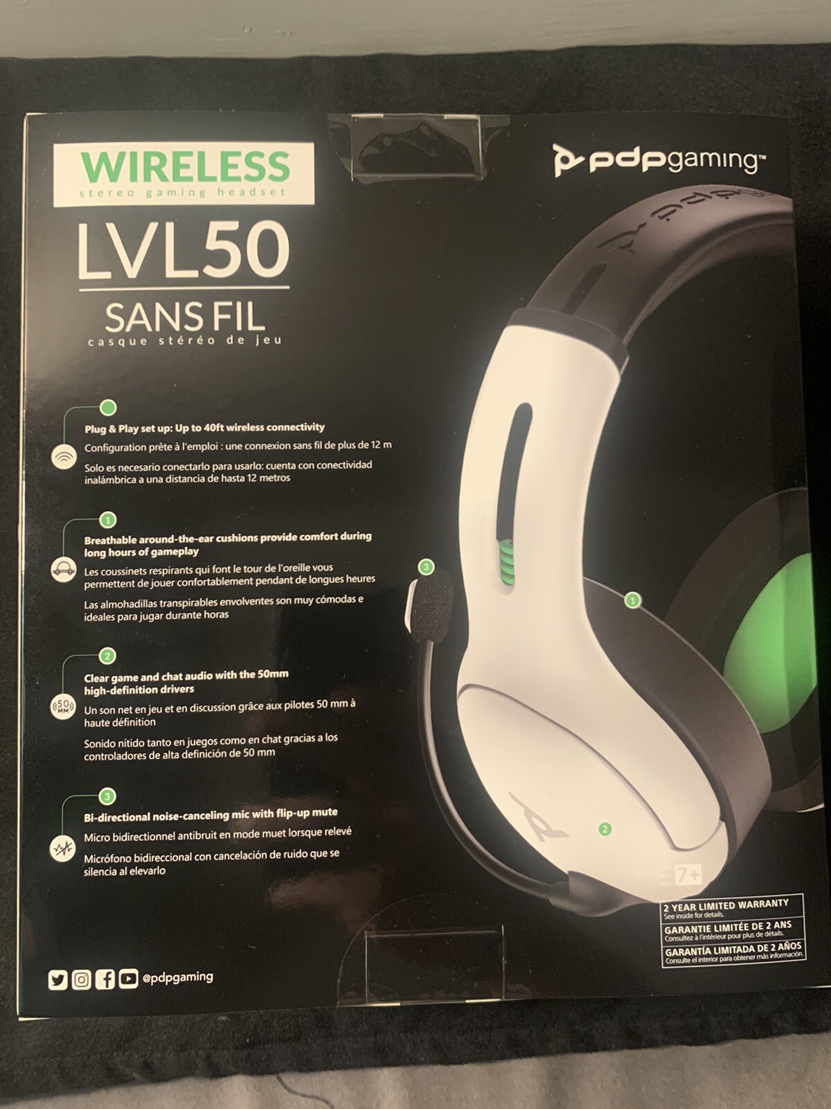 PDP Gaming LVL50 Wireless Headset with Mic for Xbox One Series XS PC