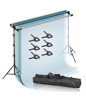 Limo Studio 9x10 Triple Crossbar Photo Studio Backdrop  Support Stand Kit
