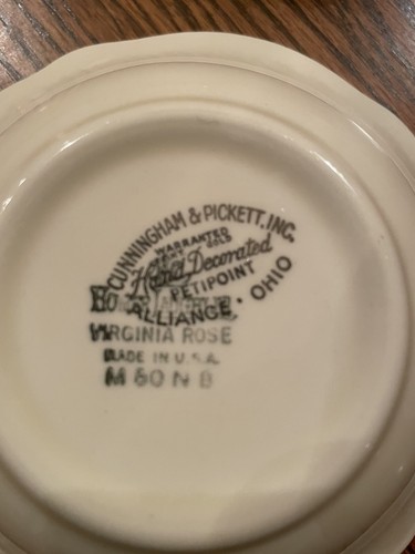 Homer Laughlin Virginia Rose Petit Point Dessert Bowl Set Of 6 Vintage 5 1/2 In - Picture 5 of 9