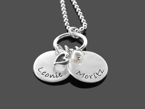 Schmuck mit Gravur VEREINT 925 Silberkette personalisierbare Namenskette Herz - Bild 2 von 5