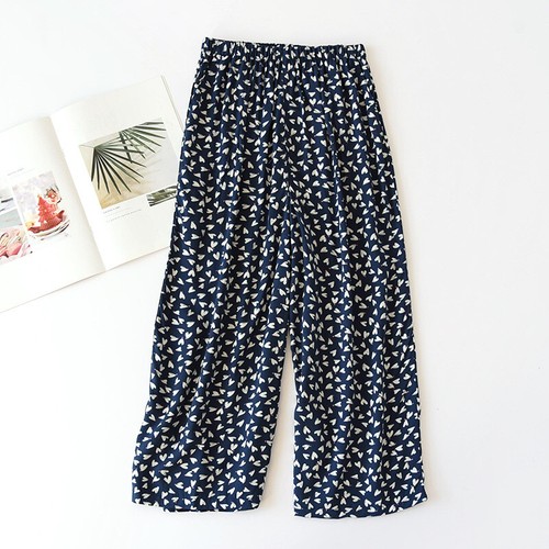 Bequeme Pyjamahose weich Capri Nachtwäsche Unterteil Blumenmuster Loungewear Nachtwäsche - Bild 16 von 23