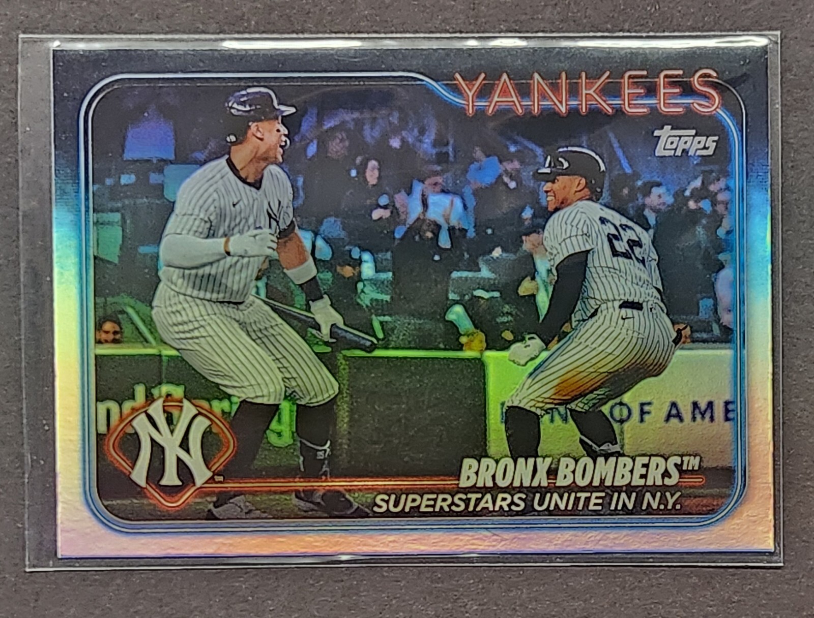2024 Topps Update Series Bronx Bombers Rainbow Foil Yankees Card #US181