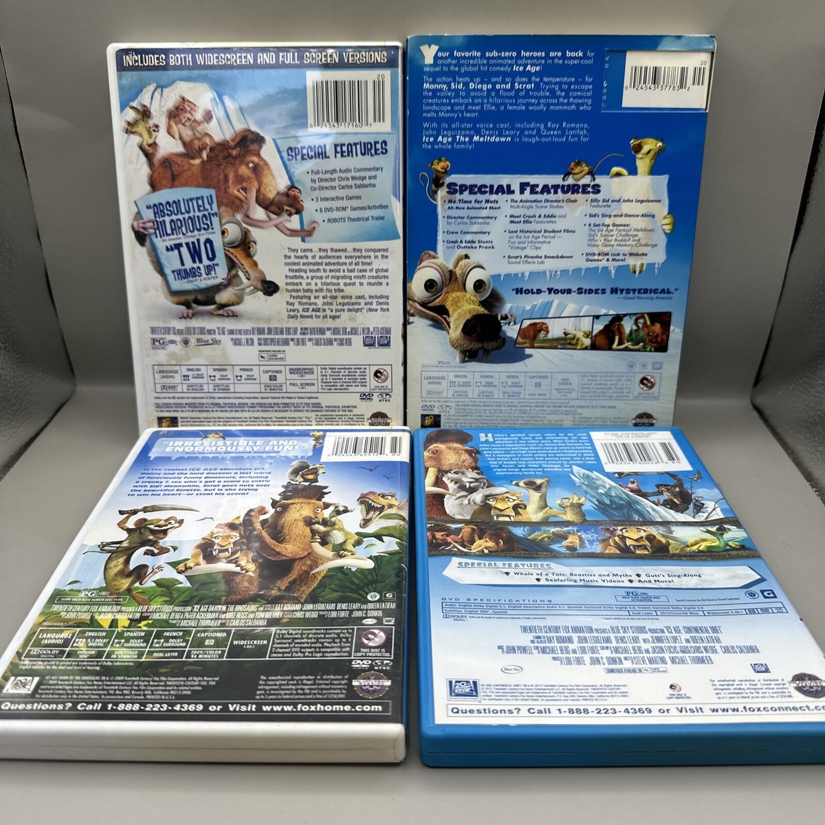 Ice Age DVD Lot Ice Age 1 2 3 4 The Meltdown, Dawn Of The